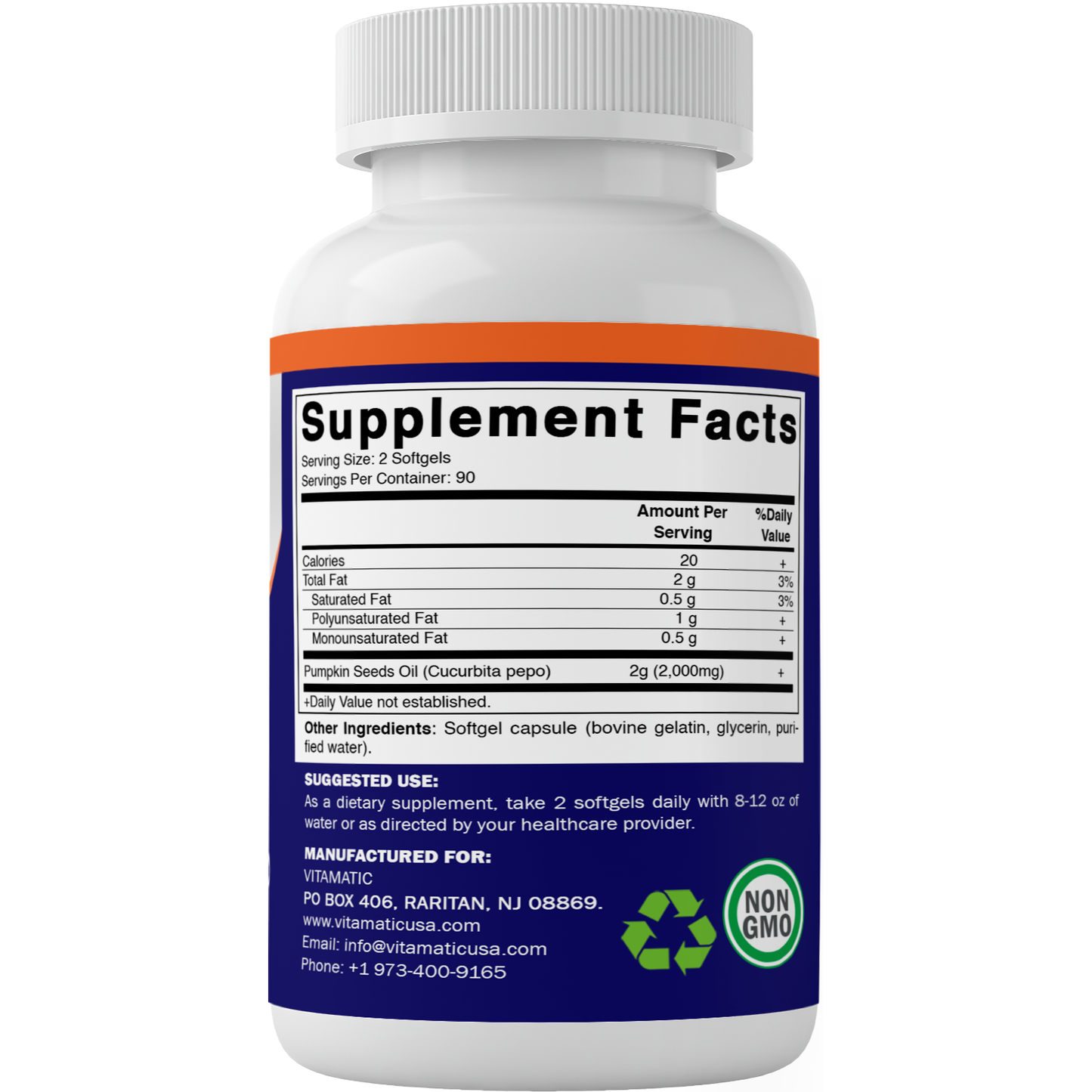 Vitamatic Pumpkin Seed Oil 2000mg | 180 Softgels