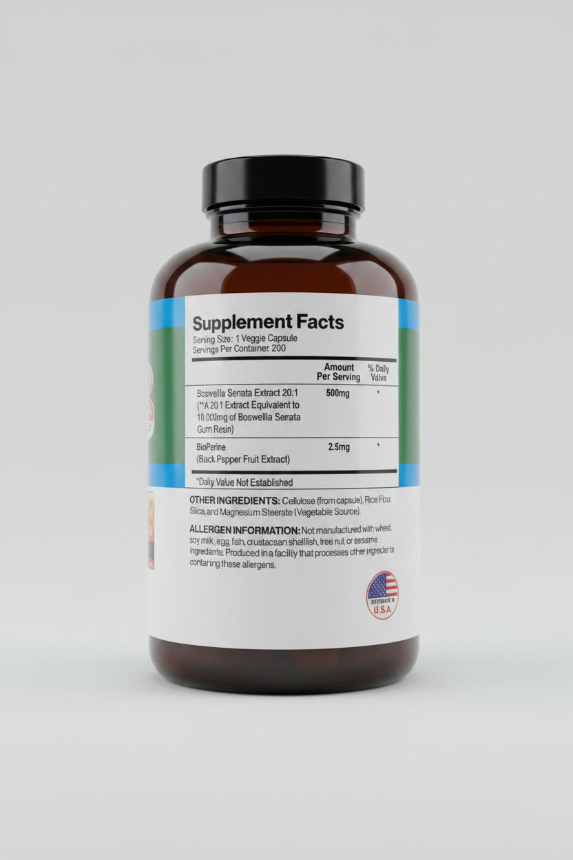 Boswellia Serrata Extract 10,000mg – 200 Veggie Caps | Joint & Inflammation Support | Non-GMO, Gluten-Free