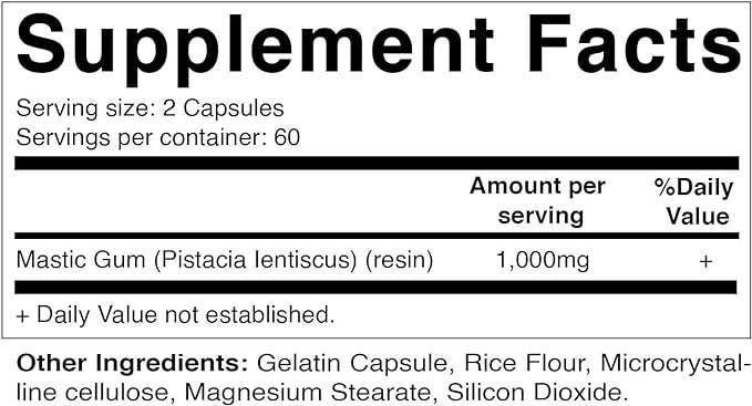 Vitamatic Mastic Gum 1000mg per Serving | 120 Capsules