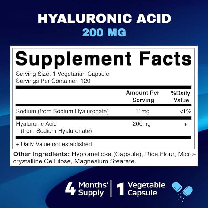 Vitamatic Hyaluronic Acid 200mg | 120 Capsules