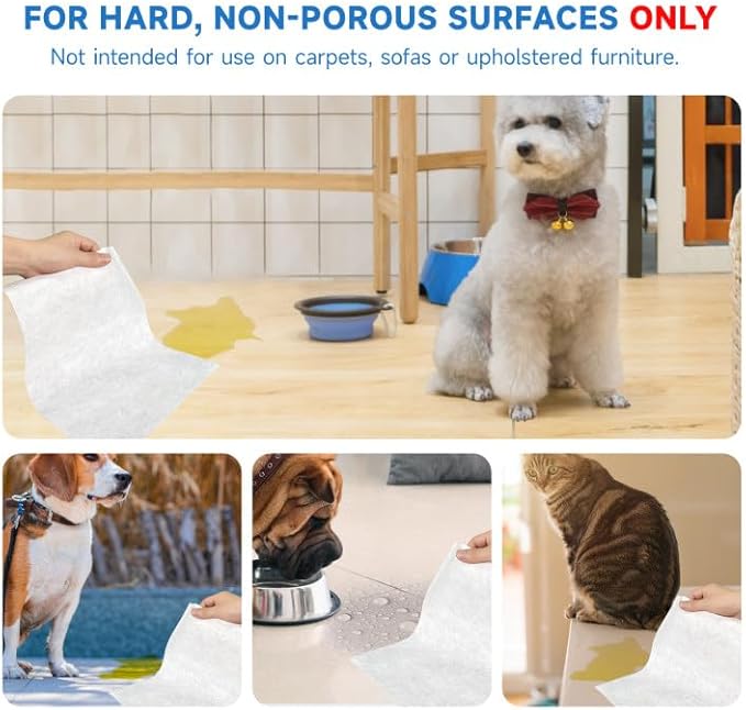L&W BROS. Easy Clean Pet Quick Absorbent Sheets β Innovative Solution for Mess-Free Cleanup Not Traditional Pee Pads, 12"x10" for Urine and Pet Stain & Odor Remover (120 PCS)