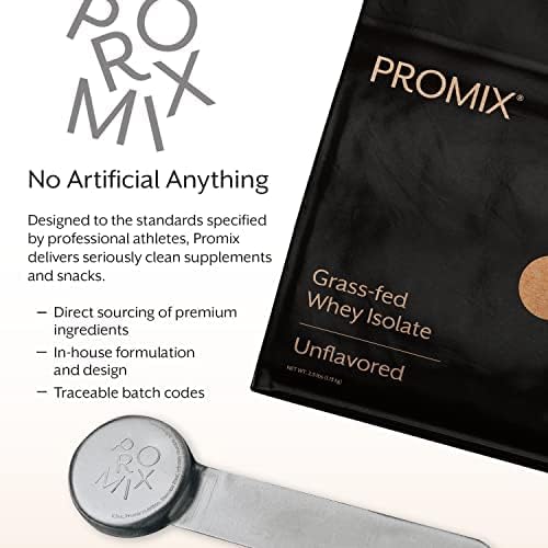 ProMix Nutrition Whey Protein Isolate Powder, Unflavored - Grass-Fed & 100% All Natural - ÂPost Workout Fitness & Nutrition Shakes, Smoothies, Baking & Cooking Recipes - 2.5 Pound (Pack of 2)
