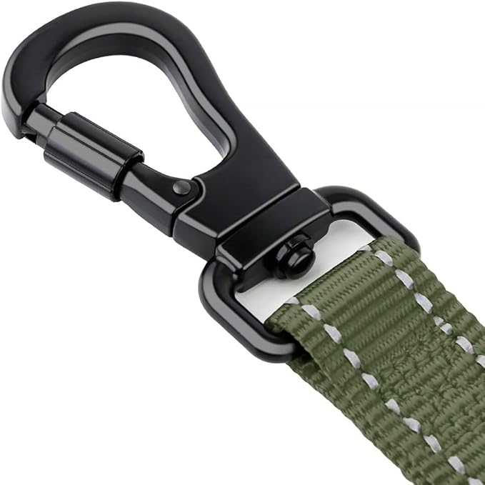 PLUTUS PET Short Training Dog Leash with Padded Handle for Medium Large Dogs,18 Inch Heavy Duty Strong Traffic Leash with Carabiner Clip for Climbing Walking or Guiding Blind(18āļ¼Ranger Green)