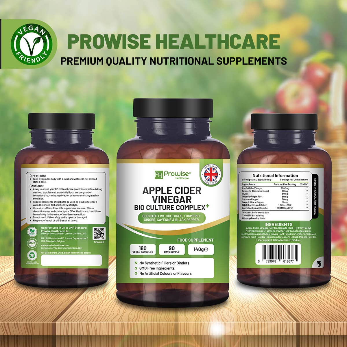 Apple Cider Vinegar Complex Capsules 1300mg 180 capsules | V