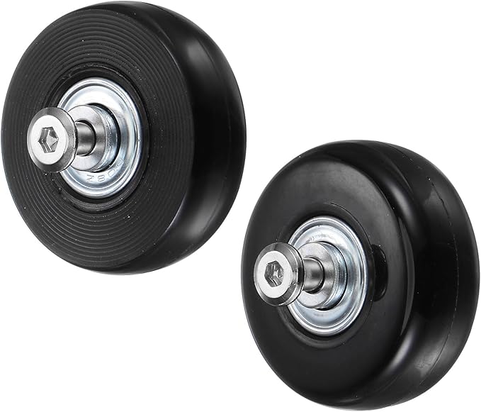 uxcell Replacement Luggage Wheels 45x18mm Suitcase Wheel Repair Kits Include 2 PU Bearing Wheels & Washers, Wrenches & Axle Screw for Trolley Bag, Inline Skate and Caster Board