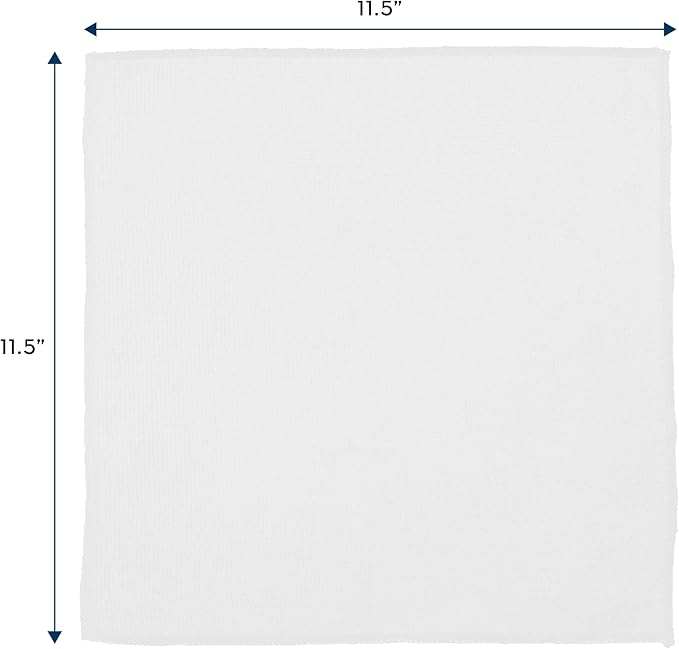 S&T INC. 50 Pack Microfiber Cleaning Cloth, Bulk Towels for Home, Reusable Microfiber Towels for Cars, Cleaning Rags, White, 11.5 Inches x 11.5 Inches, 50 Count