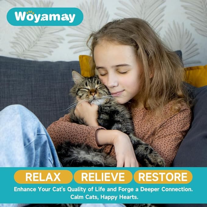 Cat Calming Diffuser - Cat Pheromones Calming Diffuser for Cat Anxiety Relief 6-in-1 Cat Pheromone Diffuser Kit with 2 Diffuser + 4 Refill 48ml Vial - 120 Days Pheromone Diffuser to Calm Cats