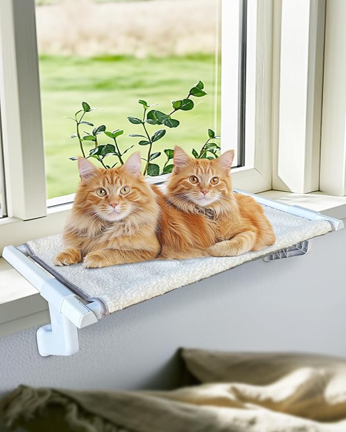 Heavy-Duty Window Sill Perch β All-Metal Frame Supports up to 120 lbs β Durable, Easy-to-Assemble Cat Hammock for Large and Multiple Cats (XL 1PC)