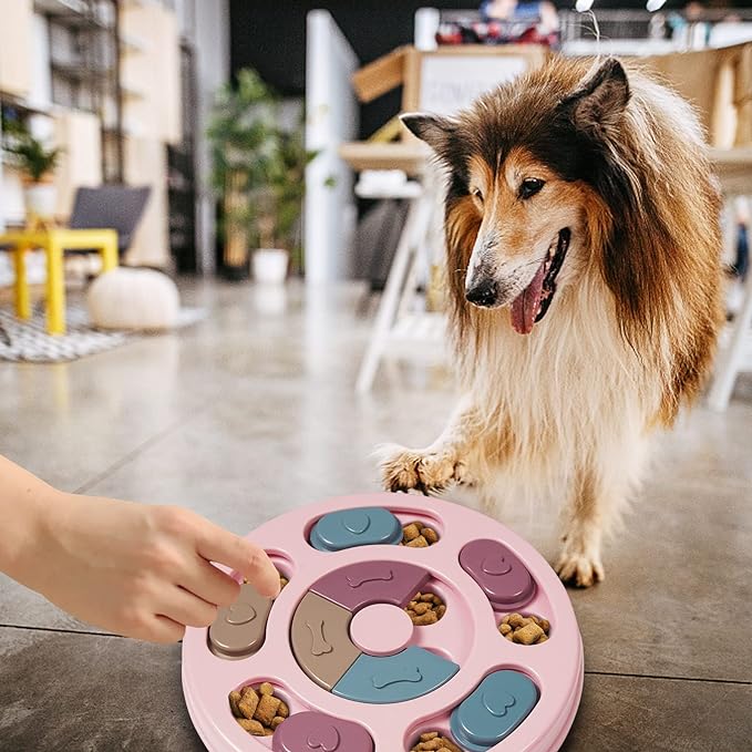 DR CATCH Dog Puzzles,Dogs Food Puzzle Feeder Toys for IQ Training & Mental Enrichment,Dog Treat Puzzle(Pink)