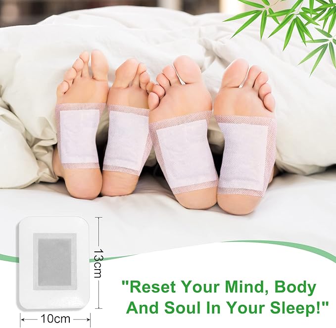 2 in 1 30PCS Foot Pads, Natural Bamboo Vinegar Ginger Powder Foot Pads