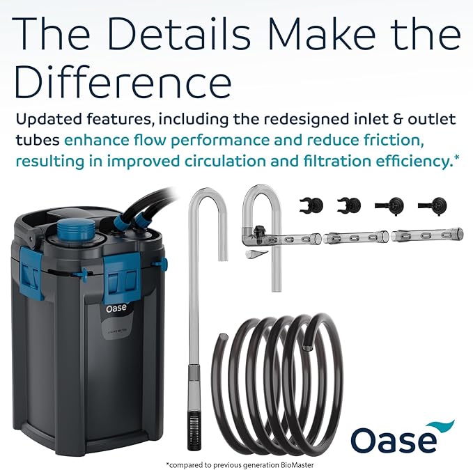 OASE BioMaster 2 600 Canister Filter for Aquariums – External Aquarium Filter with EasyClean Pre-Filter – Quiet Performance – Freshwater & Saltwater, Up to 160 Gallons