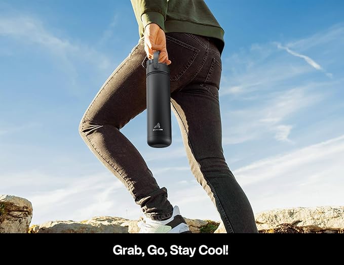 26 oz Insulated Water Bottle with 2-in-1 Straw and Spout Lid, Keep Cold 24H, Leak-Proof, Fits in Car Cup Holder, Stainless Steel Water Bottle for Sports, Travel, and School (Twilight Cosmos)