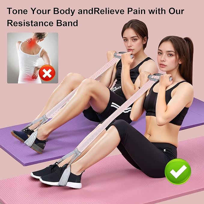 Fabric Resistance Band with Handles, Resistance Bands for Women, Non-Slip Elastic Bands for Strength Muscle Training, Stretch Band Workout Equipment for Leg Arm Chest Core Wrist Ankle