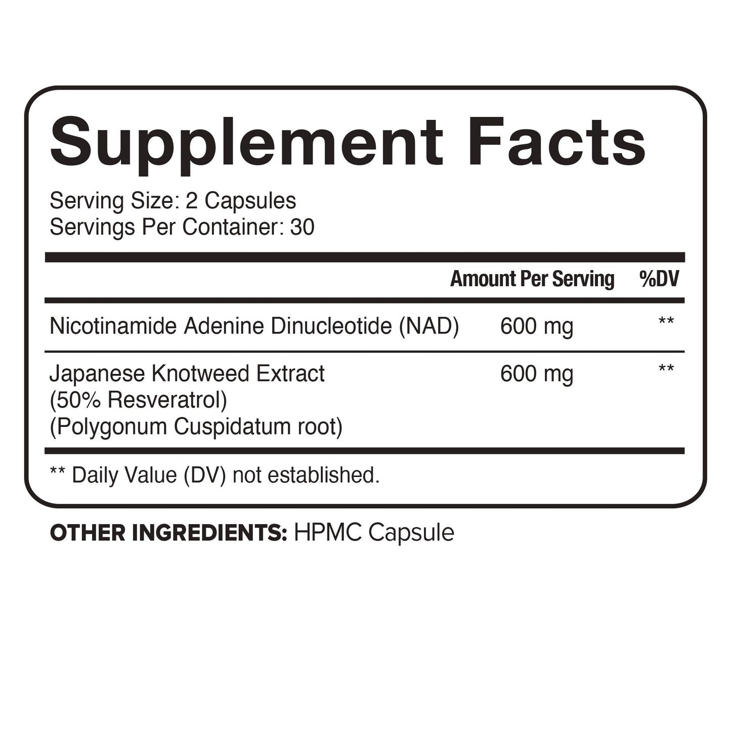 Nutrivein Premium NAD + Resveratrol Supplement 1200 mg - 30 Servings (60 Capsules)