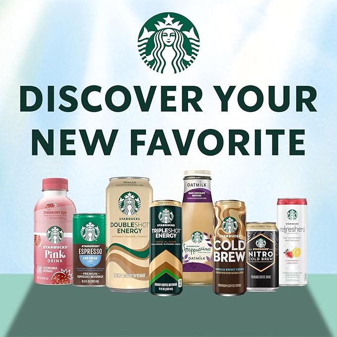 Starbucks Iced Energy Drink, Tropical Peach, Zero Sugar Energy Drink, Plant Based Caffeine, Hydration, Mental Clarity, 12 Fl Oz Cans (Pack of 12)