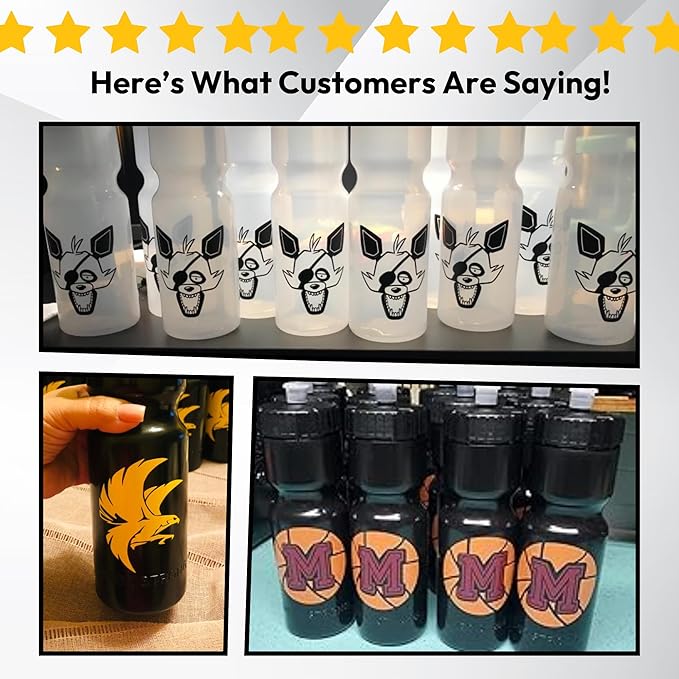 50 Strong Sports Water Bottles β Reusable 22 oz BPA-Free Plastic Bottles with Pull Top Cap β Made in USA β Top Rack Dishwasher Safe β Fits Most Bike Cages Brand