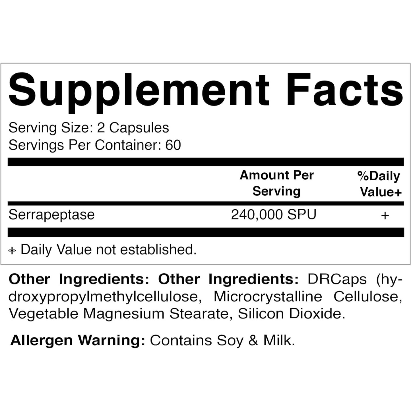 Vitamatic Serrapeptase 240,000 SPU Servings|120 DR Capsules