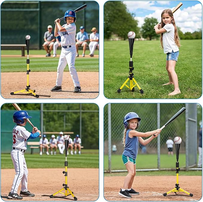 Baseball Tee for Kids,Batting Tee,Softball Tee,Youth Hitting Tee,Teeball Tee,Travel Tee,Easy Adjustable Height