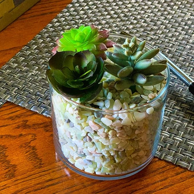 7lb Jade Bean Pebbles,1/4 Inch Cactus Bonsai DIY Rocks, Natural Succulent Rock and River Rocks Decorative for Aquariums, Vases, Terrarium, Outdoor Gardening, Top Dressing for Potted Plants