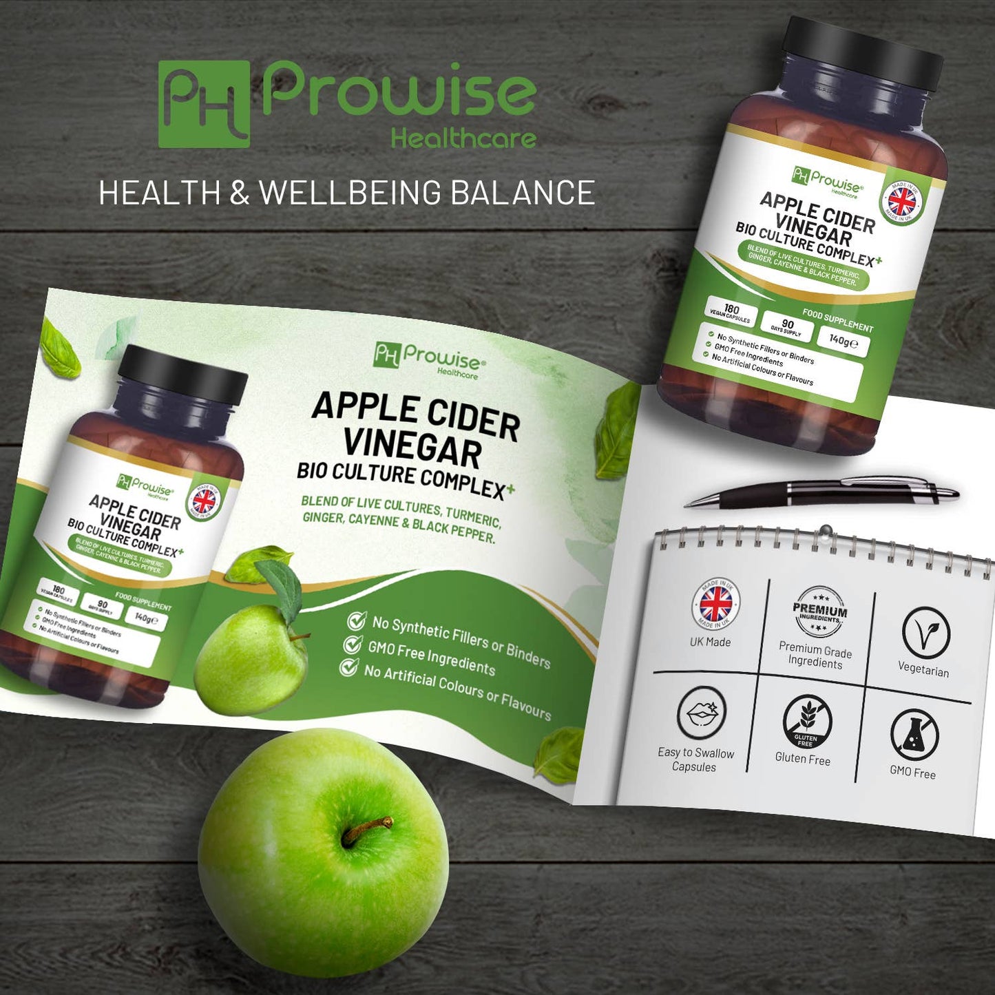 Apple Cider Vinegar Complex Capsules 1300mg 180 capsules | V