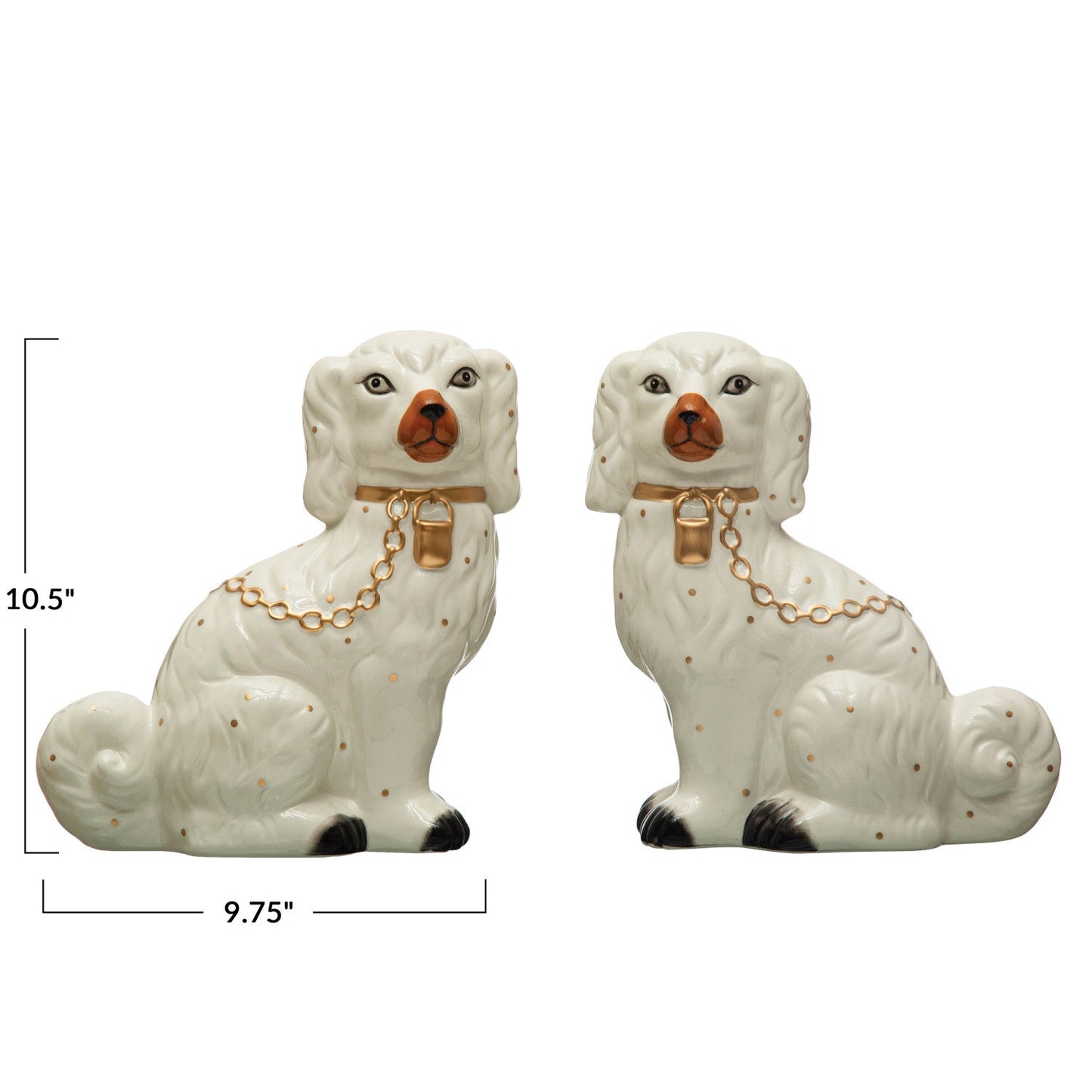 Ceramic Vintage Inspired Staffordshire Dog Bookend
