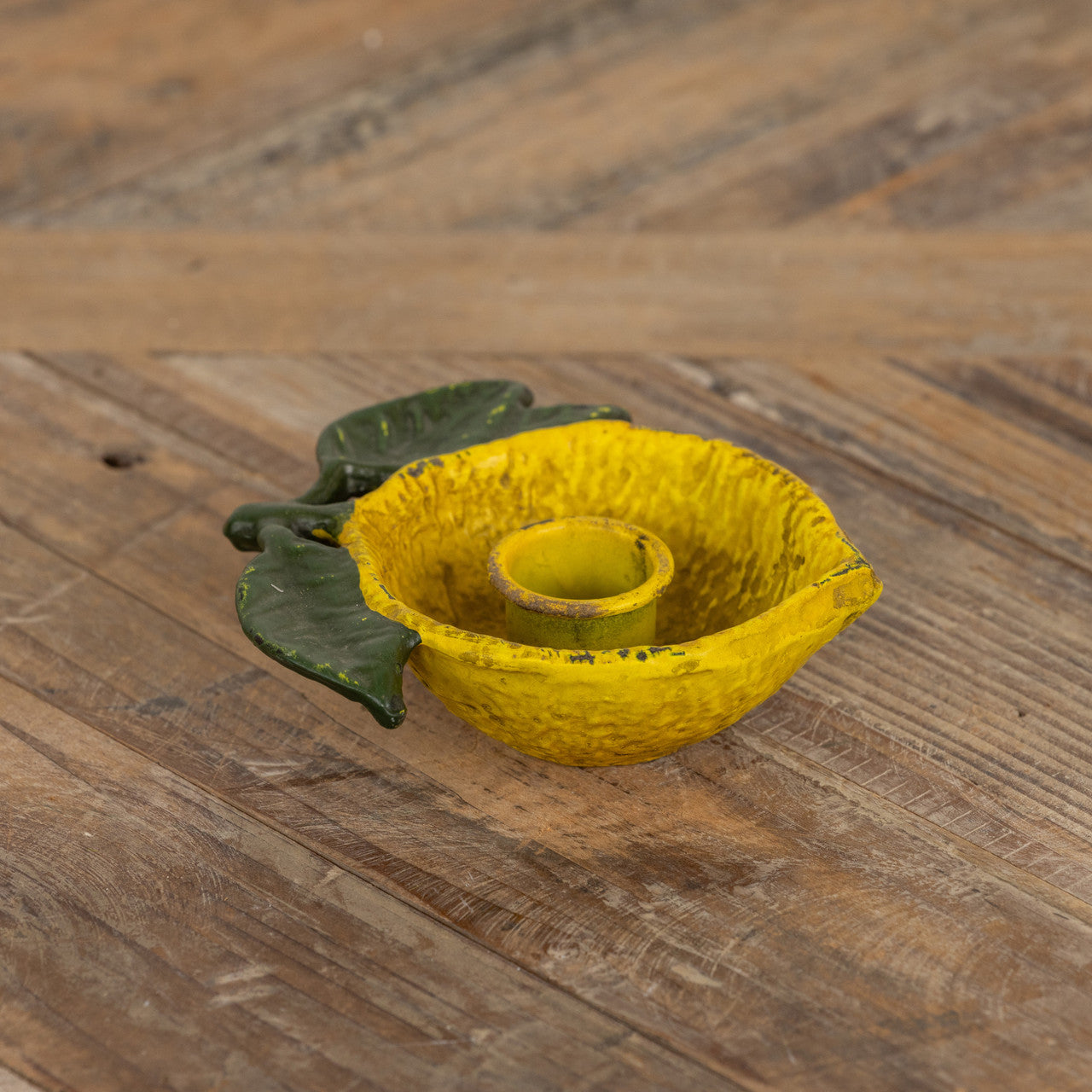 Lemon Metal Taper Candle Holder