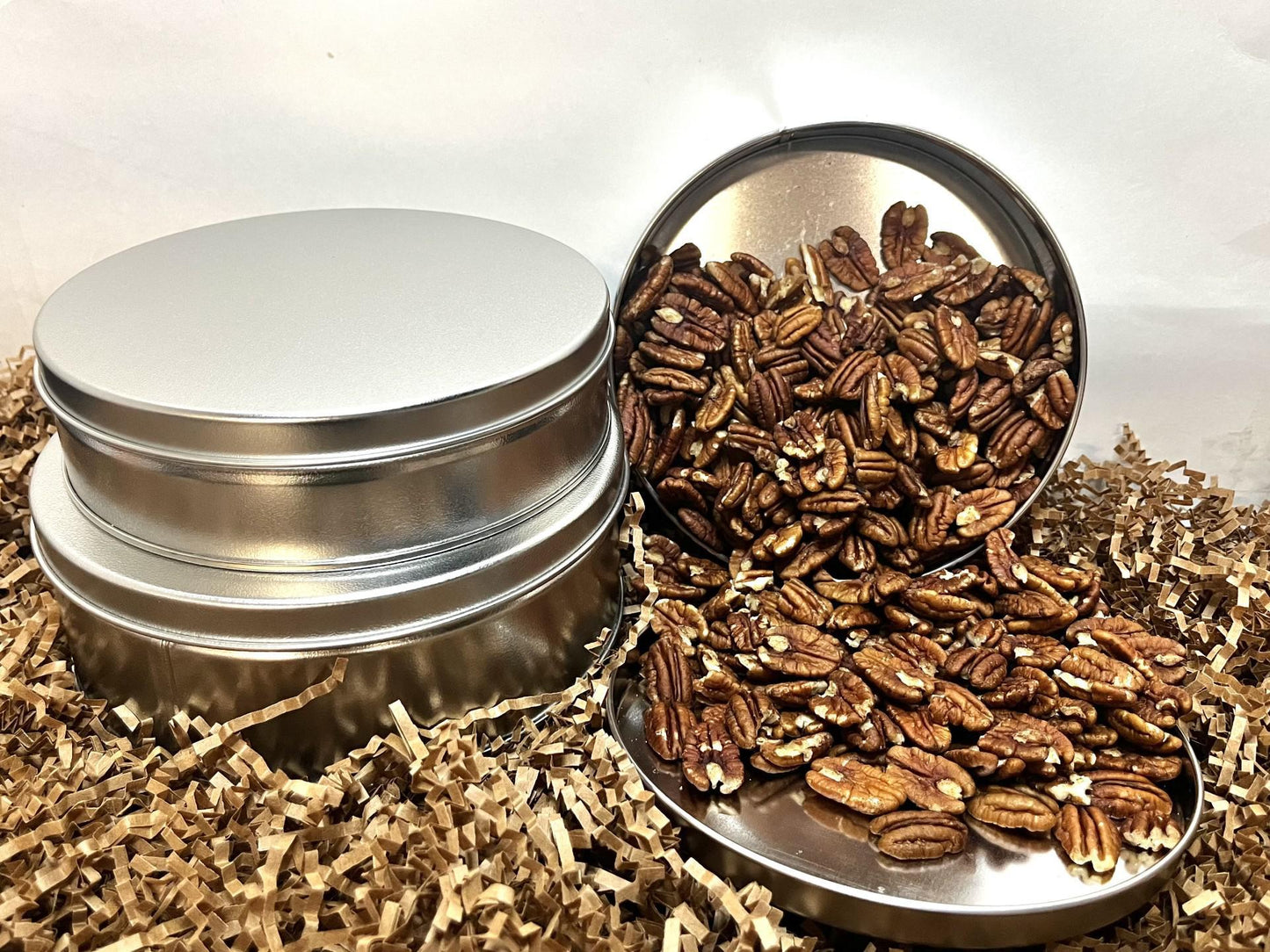 Tin with Pecan Halves