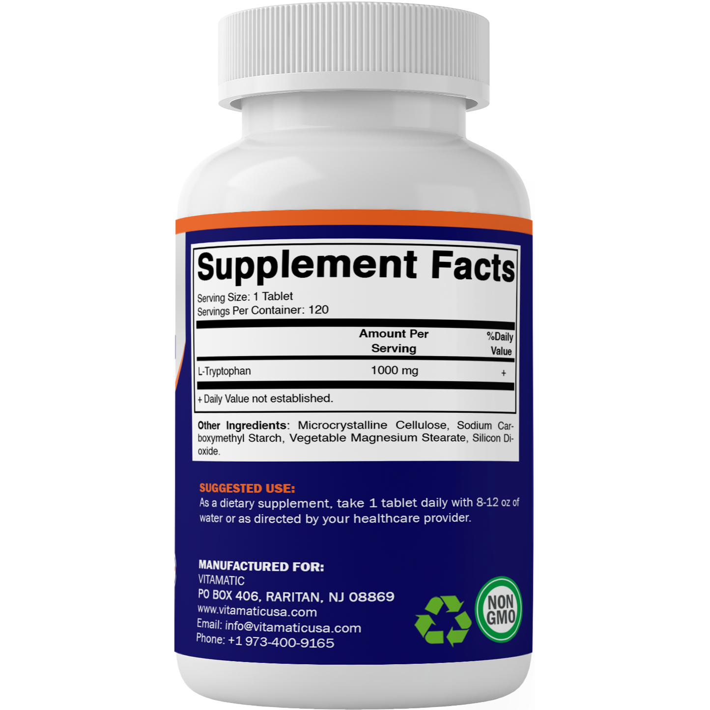 Vitamatic | L-Tryptophan 1000mg | 120 Tablets