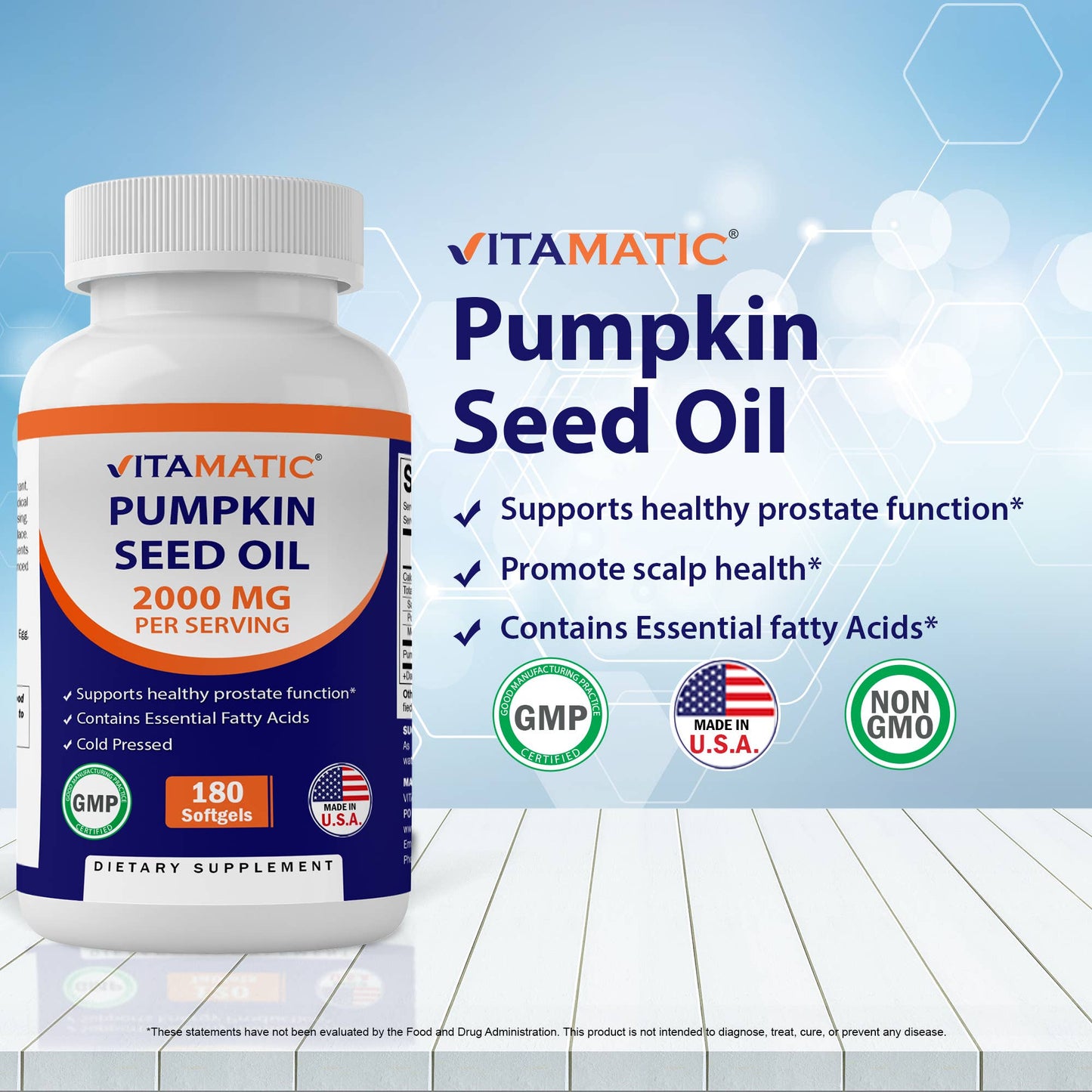 Vitamatic Pumpkin Seed Oil 2000mg | 180 Softgels