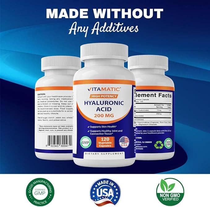 Vitamatic Hyaluronic Acid 200mg | 120 Capsules