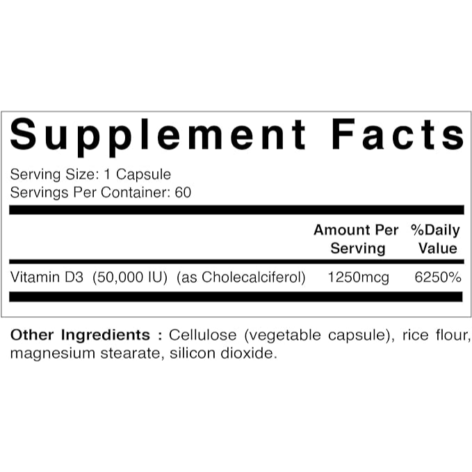 Vitamatic Vitamin D3 50,000 IU (as Cholecalciferol)