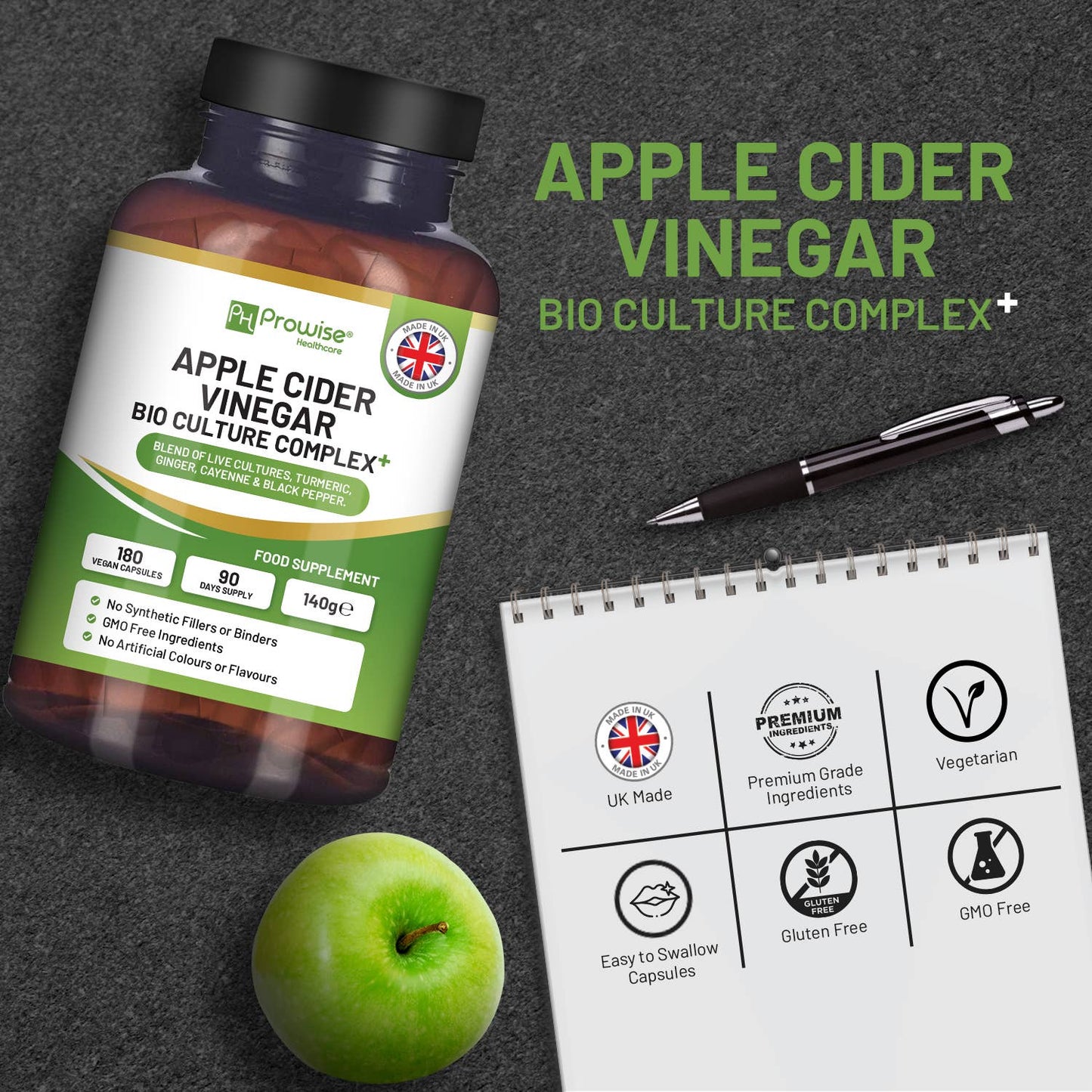 Apple Cider Vinegar Complex Capsules 1300mg 180 capsules | V
