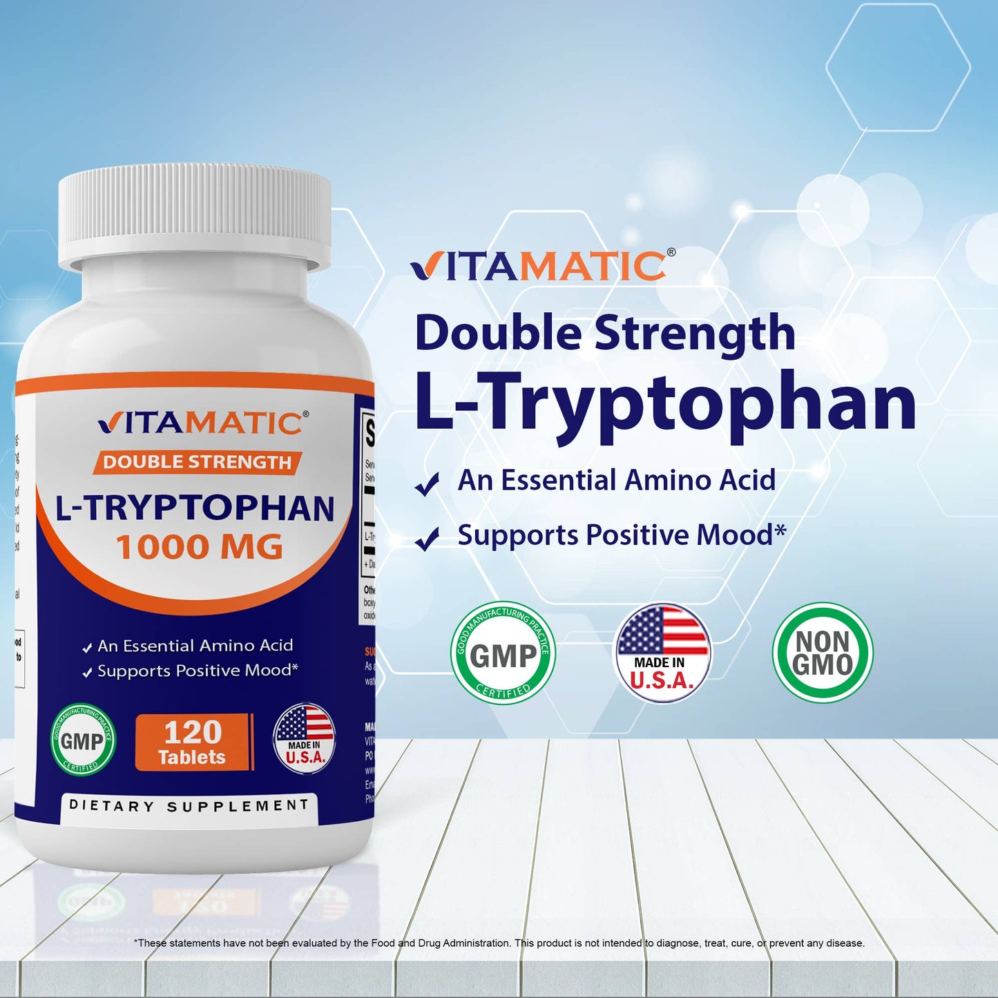 Vitamatic | L-Tryptophan 1000mg | 120 Tablets