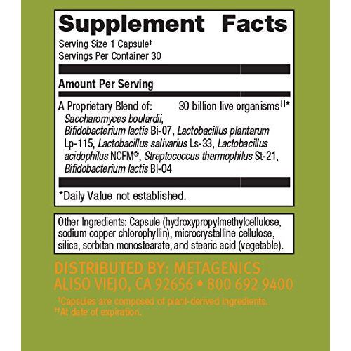 Metagenics UltraFlora Spectrum - Daily Probiotic - Gastrointestinal & Immune Support 30 Count