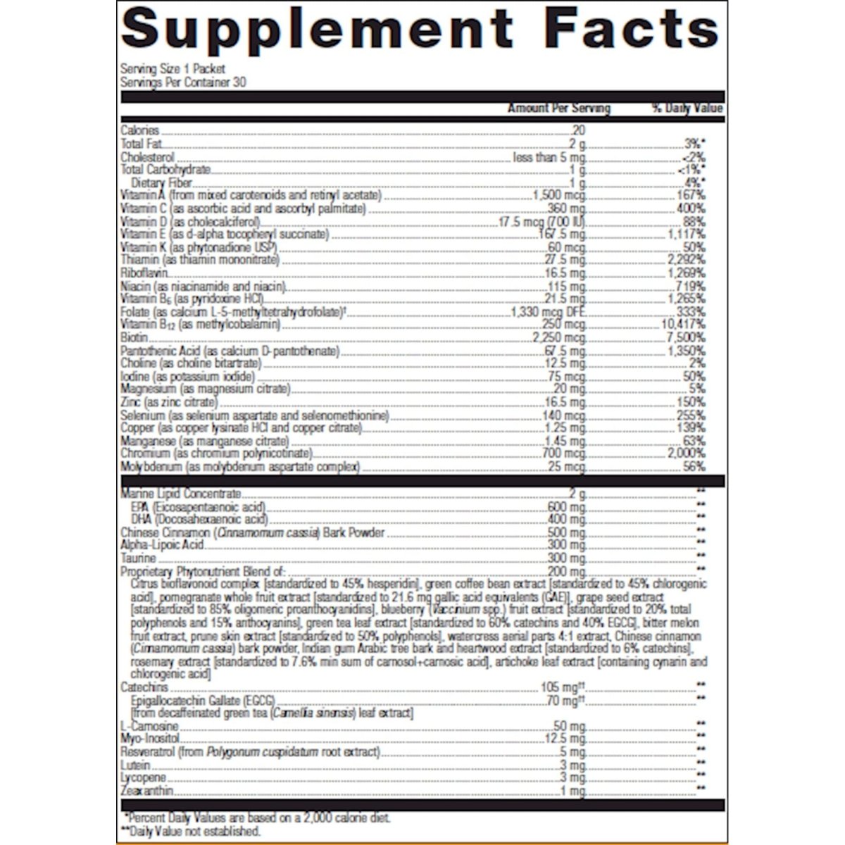 Metagenics Wellness Essentials Healthy Balance - 30 Packets. Targeted Multifaceted Health