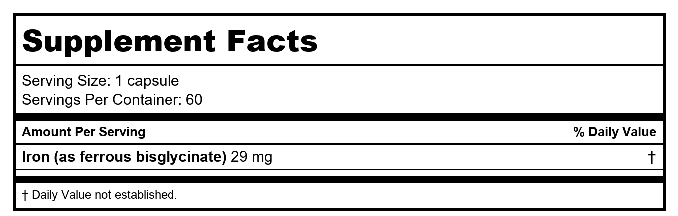 Ortho Molecular - Reacted Iron - 60 Capsules