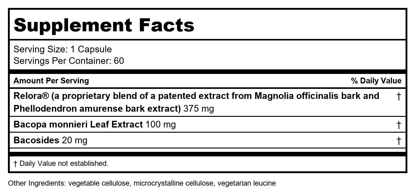 Davinci Labs - Relora with Bacopa 60 vcaps