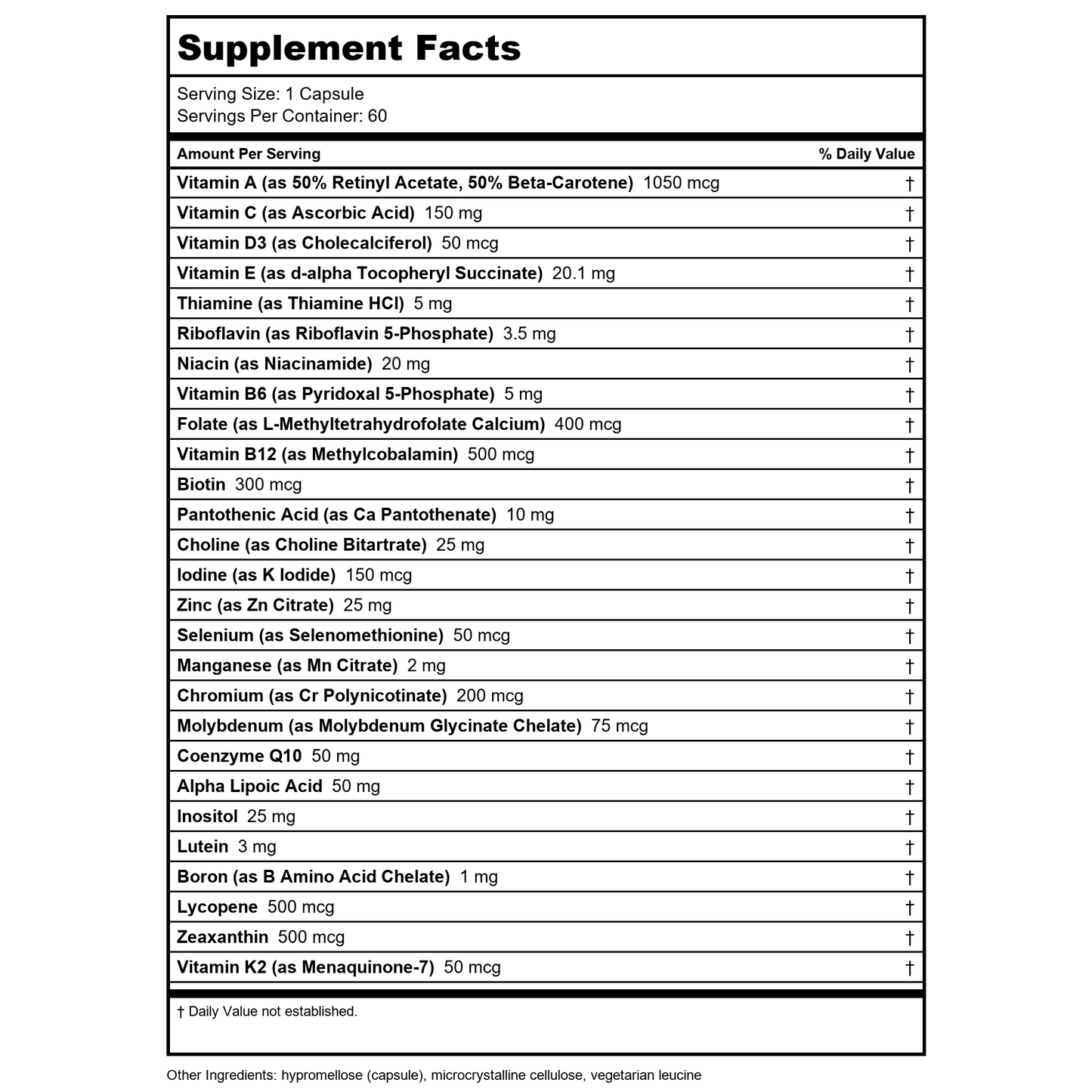 Davinci Labs 5-MTHF 1 MG 60 Capsules