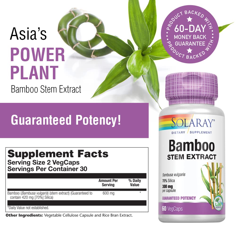 Solaray Bamboo Stem Extract 600mg 60 VegCaps