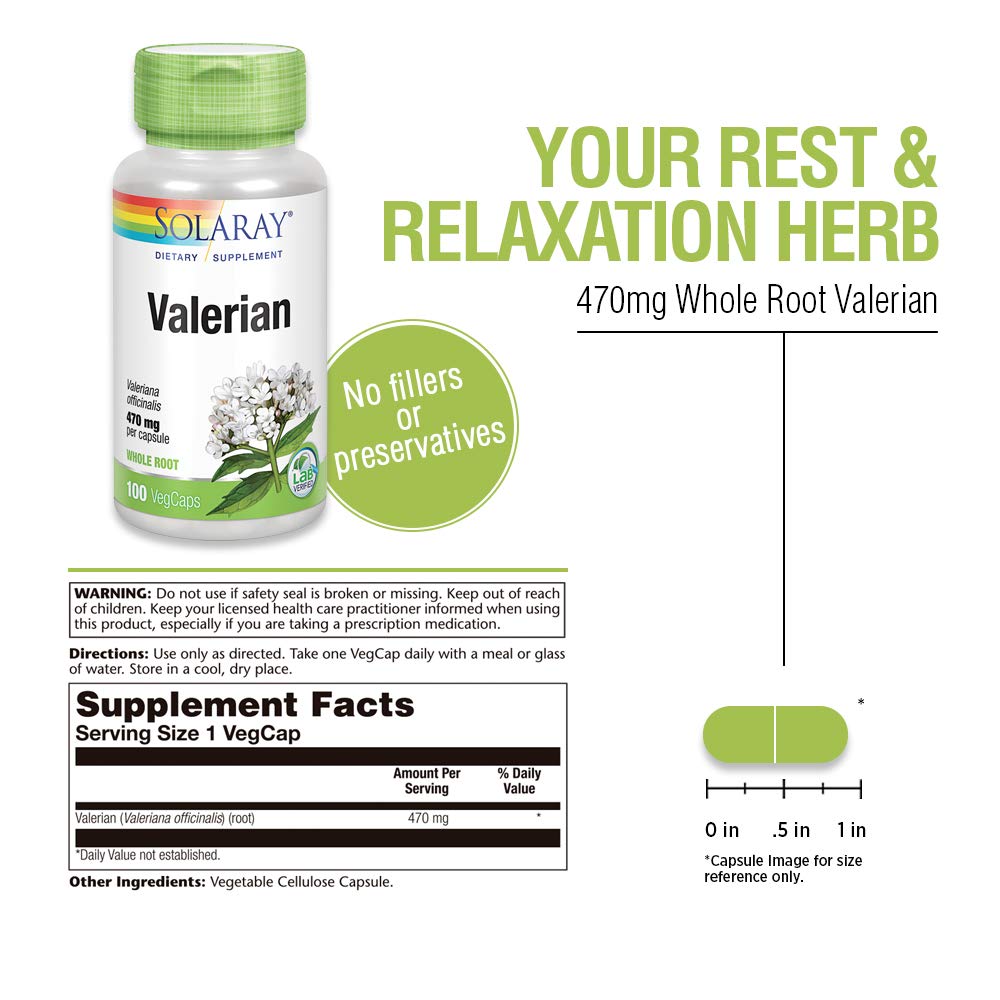 SOLARAY Valerian 470mg Relaxation Support (100 CT)