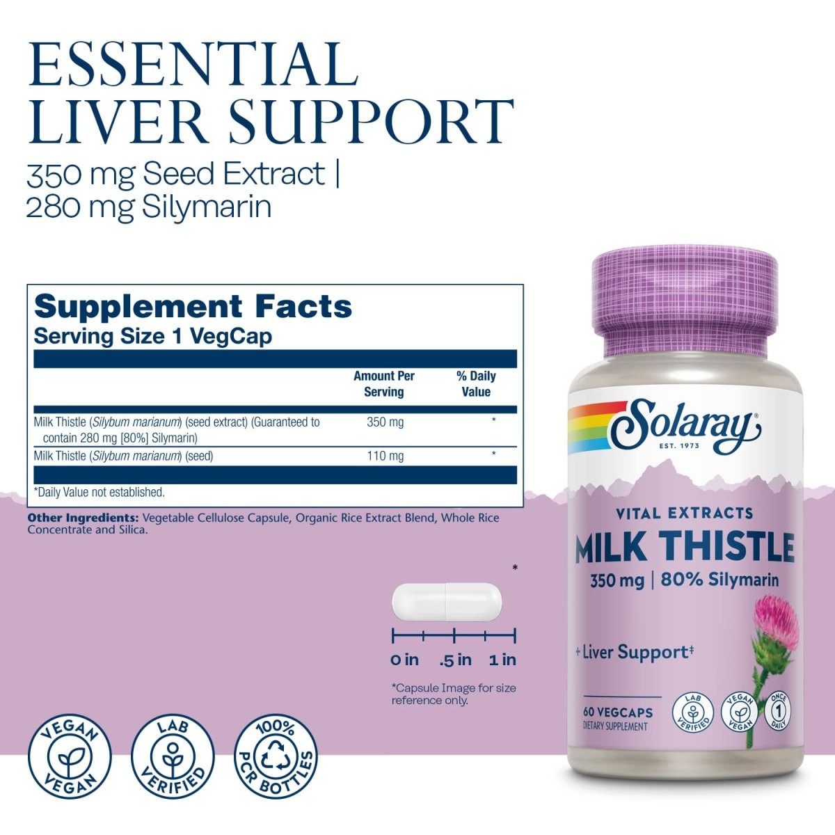 SOLARAY Milk Thistle, 60 CT