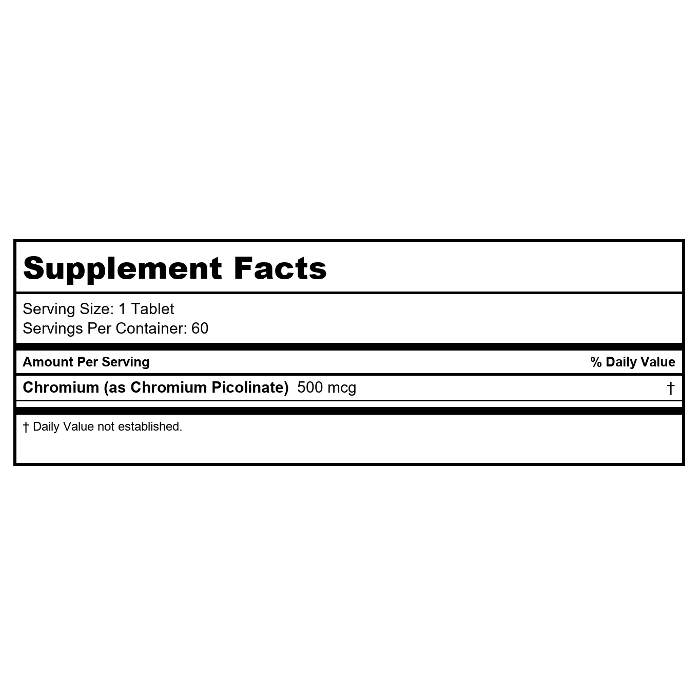 Solaray Chromium Picolinate Tablets, 500 mcg 60 Count