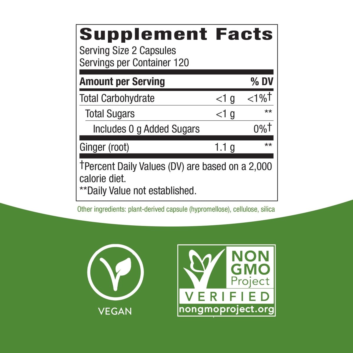 Nature's Way Ginger Root, Traditional Digestive Support, 1110 mg Per Serving, Non-GMO Project Verified, 240 Capsules
