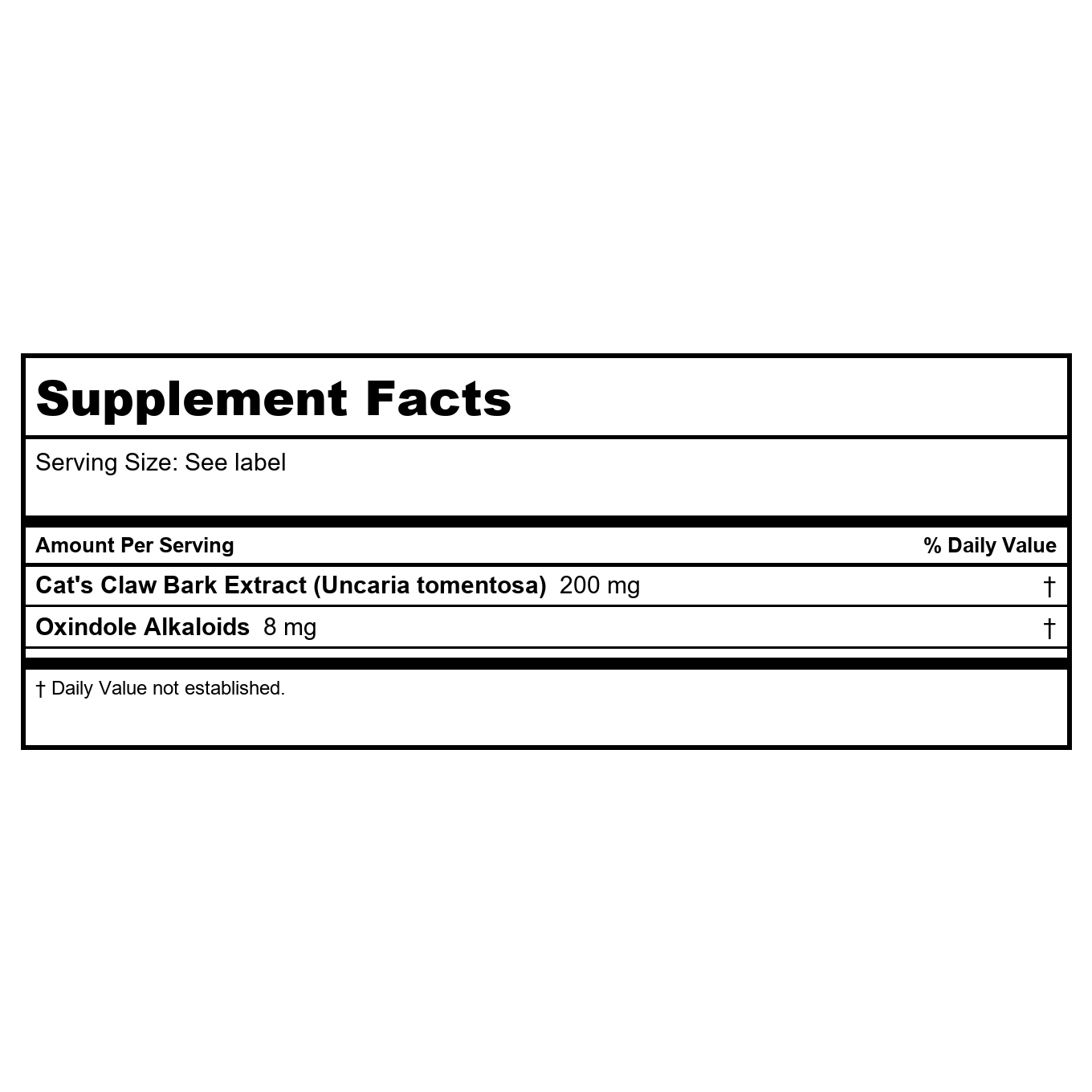SOLARAY Cats Claw Bark Extract 200mg 30 VegCaps