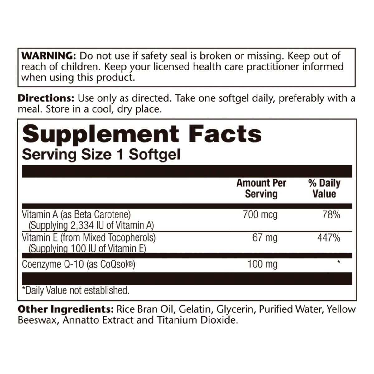 SOLARAY Bio CoQ-10 100 mg Healthy Heart & Cellular Energy Support (60 CT)