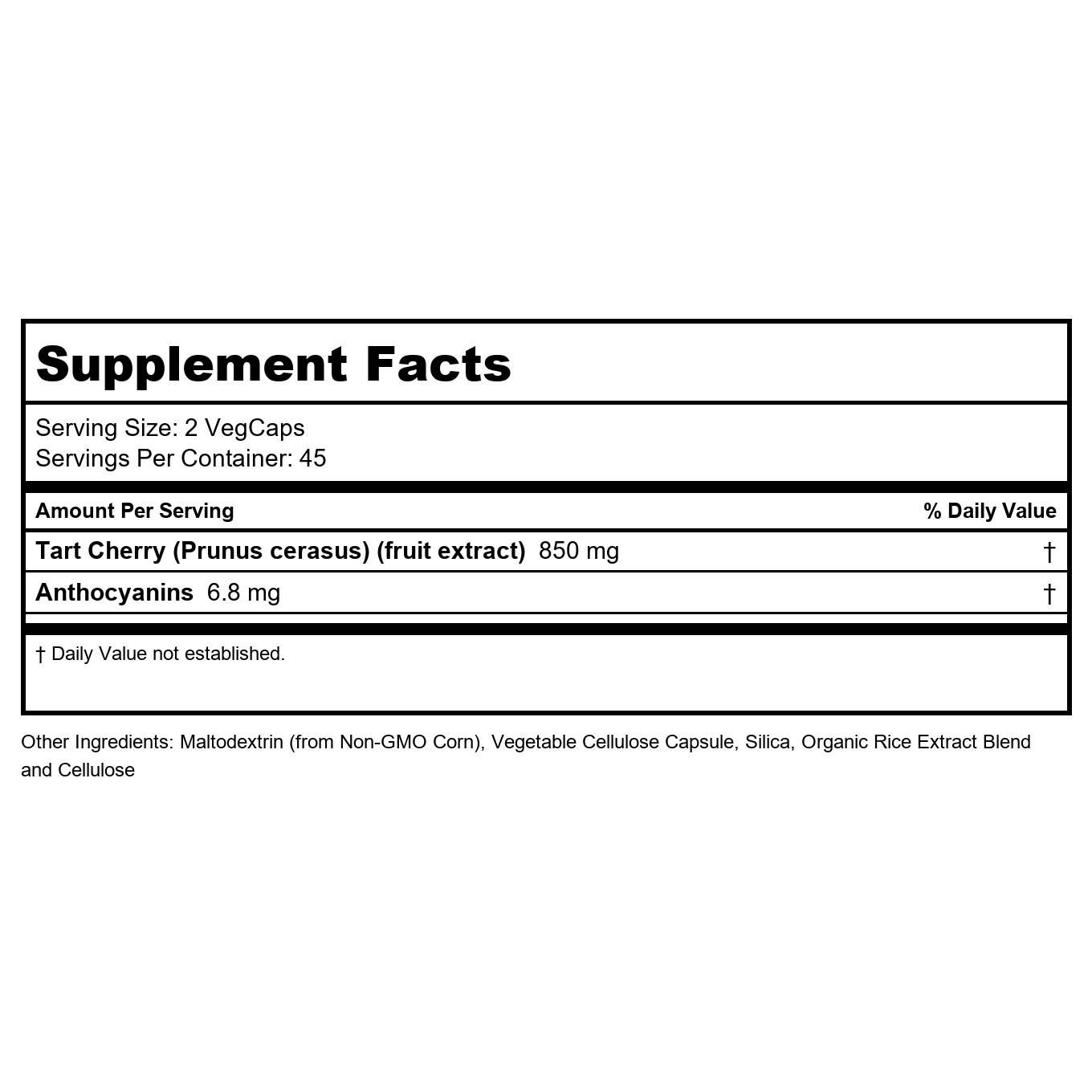 SOLARAY Tart Cherry Fruit Extract 425mg 90 VegCaps