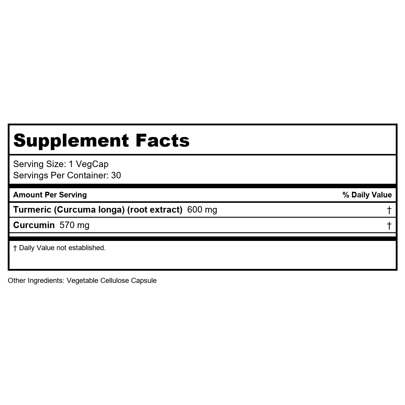 SOLARAY Turmeric Root Extract 600mg One Daily Healthy Joints, Cardiovascular System Support Guaranteed Potency (076280186628) (30 CT)