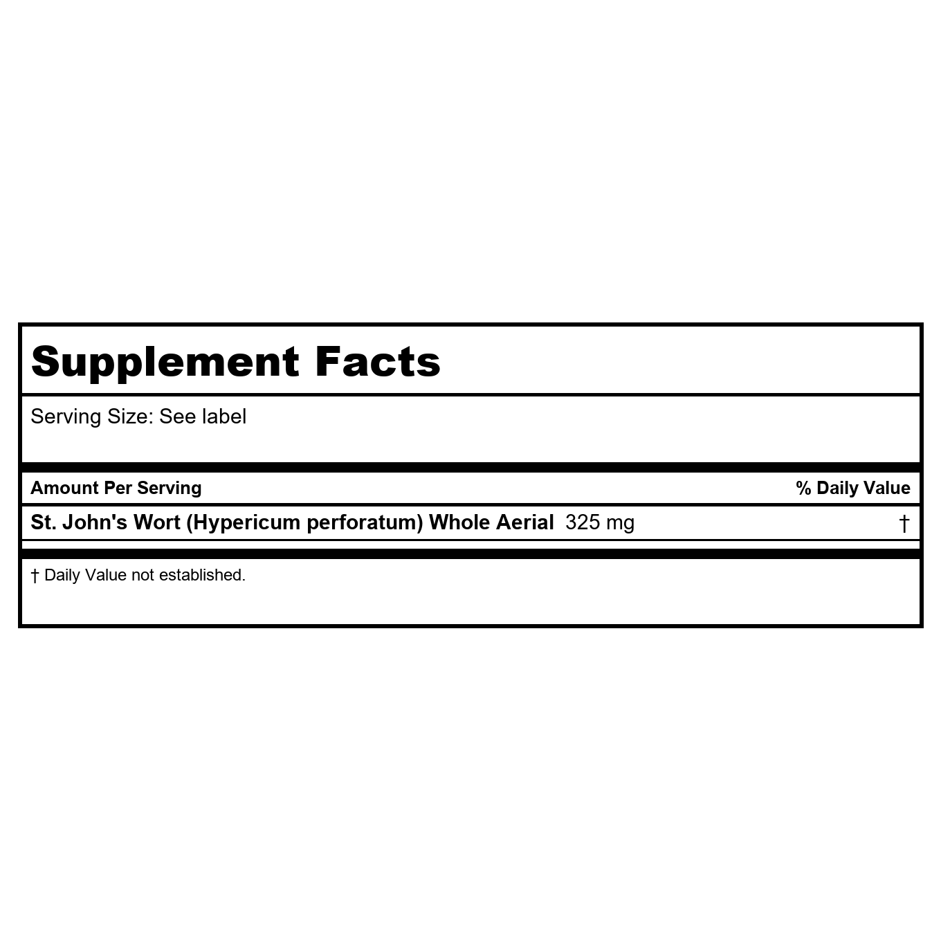 SOLARAY St Johns Wort 325mg Whole Aerial Non-GMO, Vegan Lab Verified (180 CT)