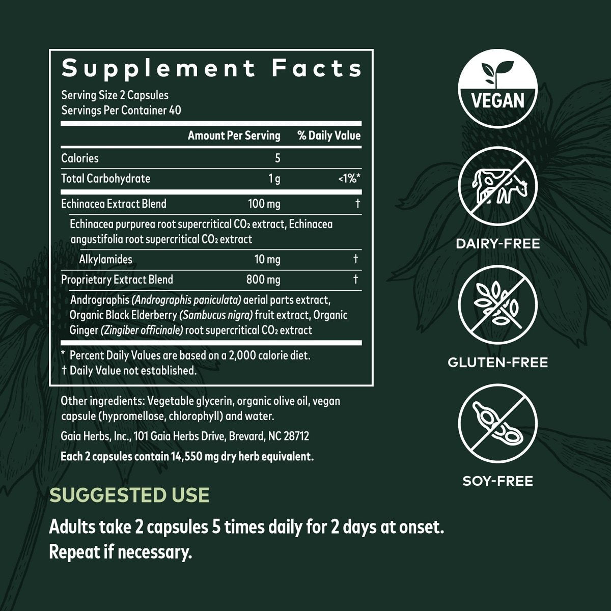 Gaia Herbs Quick Defense - 80 Vegan Liquid Phyto-Capsules (8-Day Supply)