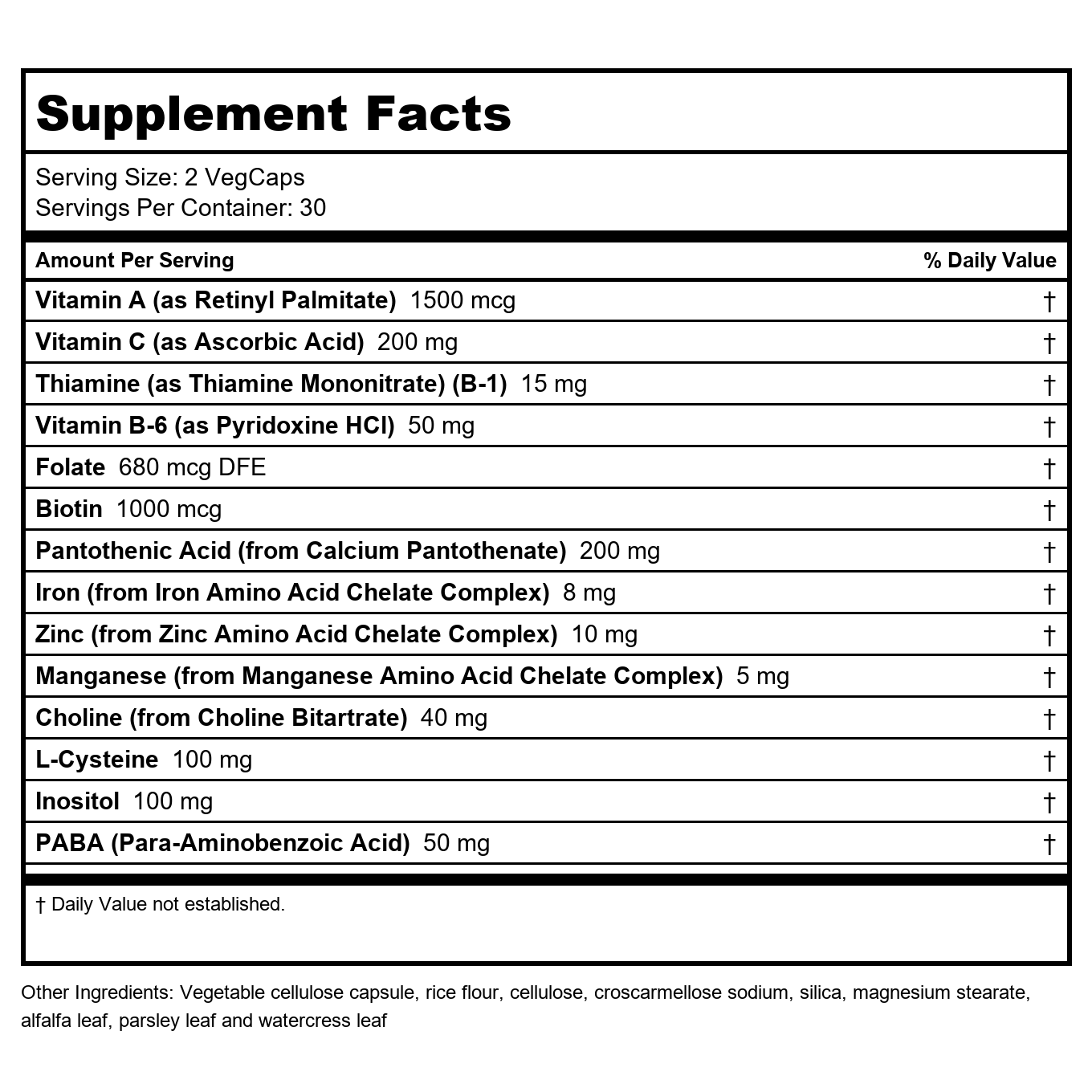 Solaray Hair Nutrients, Veg Cap (Btl-Plastic) 60ct